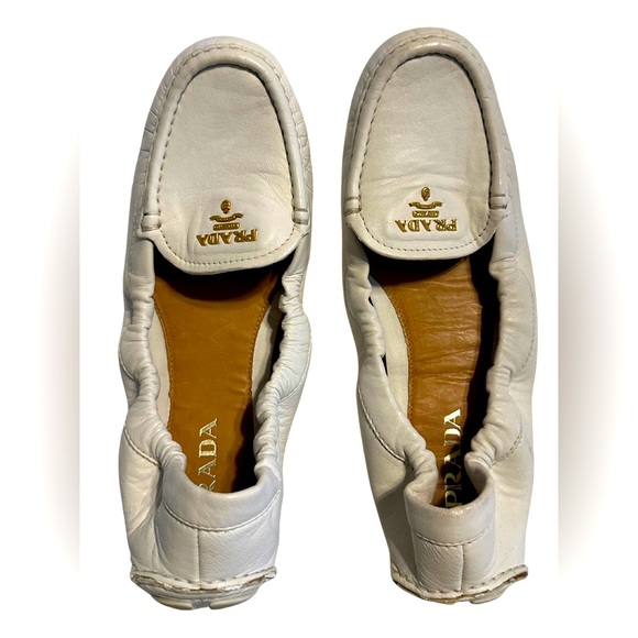 Prada Driver Flats/Loafers, Cream, Size 8.5 - Picture 1 of 6